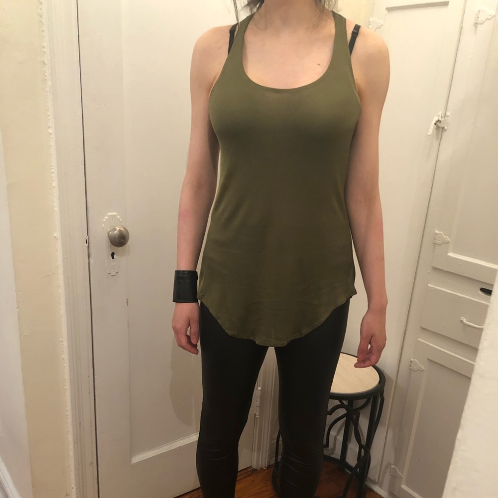 Rag & Bone army green top with webbing straps